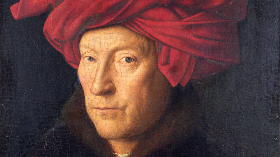 Een zelfportret van Jan Van Eyck, het bevindt zich in the National Gallery in Londen