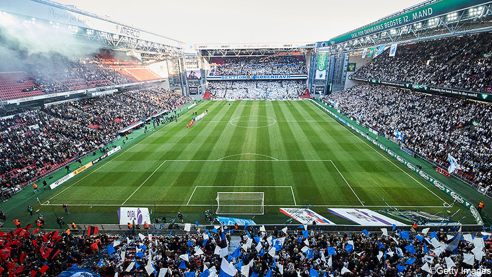 Het Parken Stadion in Kopenhagen.