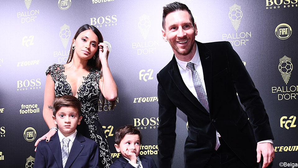 Laureaat Lionel Messi en zijn gezin.