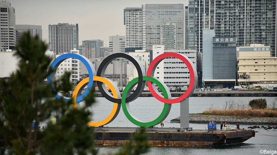 De olympische ringen kwamen enkele weken geleden aan in Tokio.