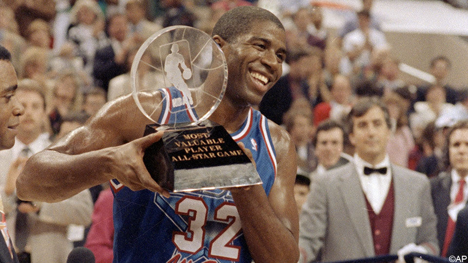 Toen het All-Star Game wel nog de moeite was: Magic Johnson als MVP in 1992.