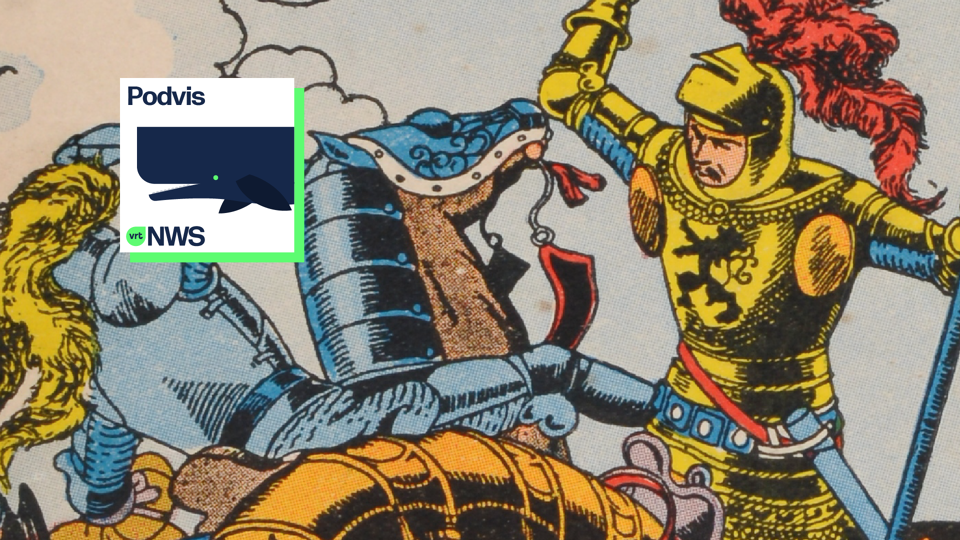 Detail van de cover van "De Leeuw van Vlaanderen" door Bob de Moor