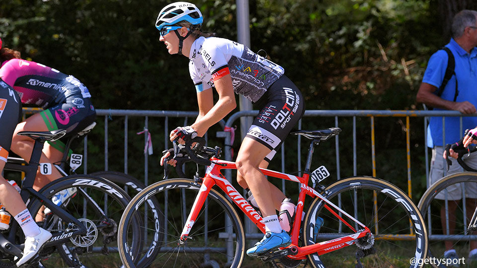 Marion Sicot reed bij de Belgische ploeg Doltcini-Van Eyck.