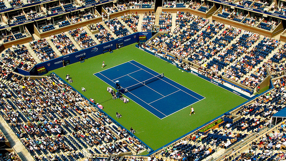Het Arthur Ashe-stadion van de US Open.