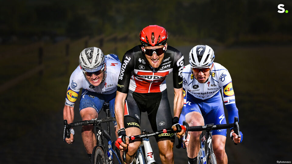 Yves Lampaert, Tim Wellens en Zdenek Stybar strijden zondag mee voor de zege in de virtuele Ronde.