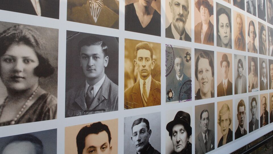 Faces of people deported from the Dossin Barracks in Mechelen