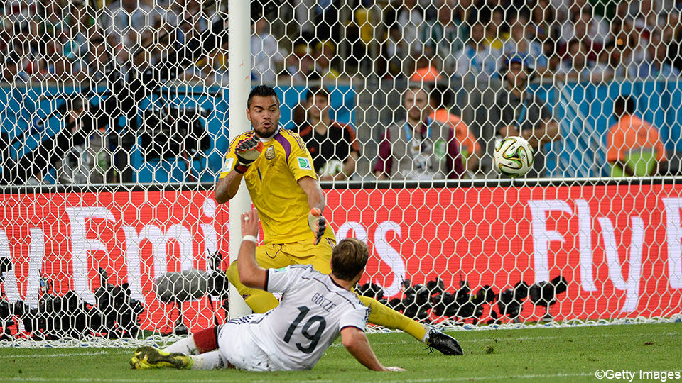 Mario Götze in de WK-finale van 2014 tegen Argentinië.