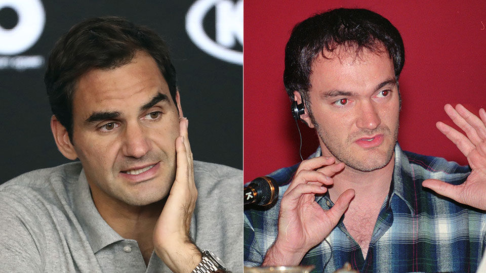 Tennisser Roger Federer en regisseur Quentin Tarantino.