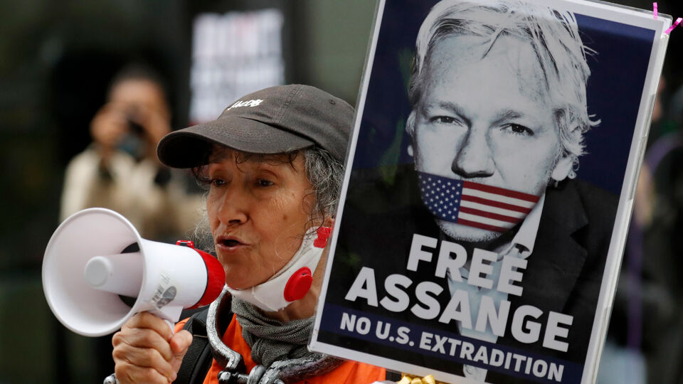 Betogers vragen dat Assange niet wordt uitgeleverd (archieffoto).