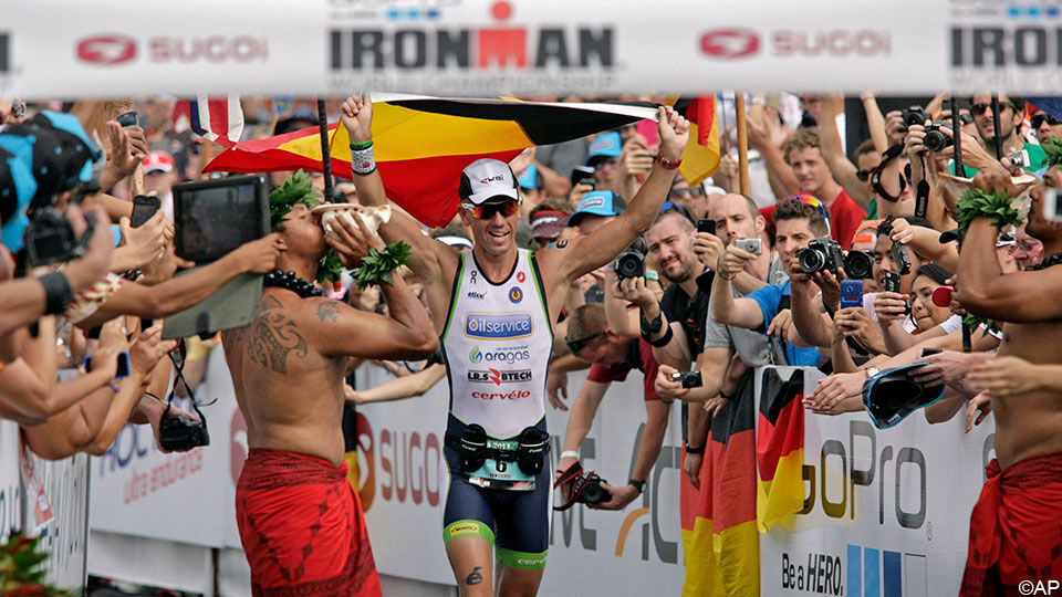Frederik Van Lierde bij zijn grootste triomf: zijn zege in de IronMan van Hawaï in 2013.