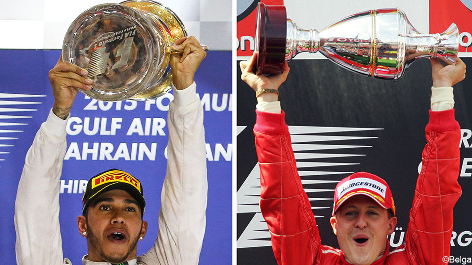 Lewis Hamilton en Michael Schumacher 