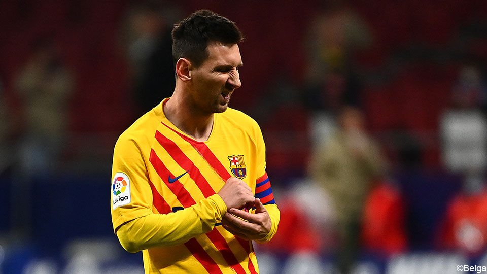 Messi had zaterdag tegen Atletico wat last van zijn pols.