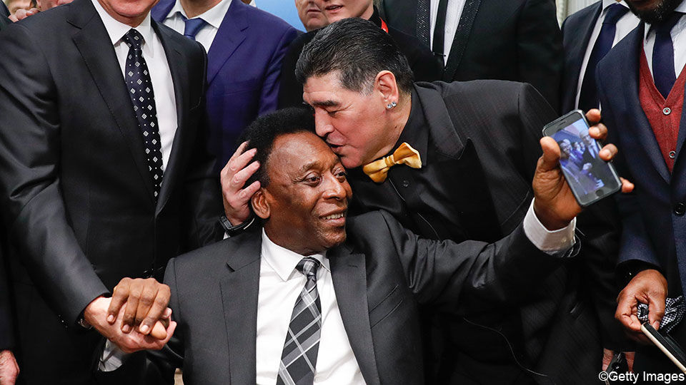 Pelé en Maradona kwamen goed overeen.