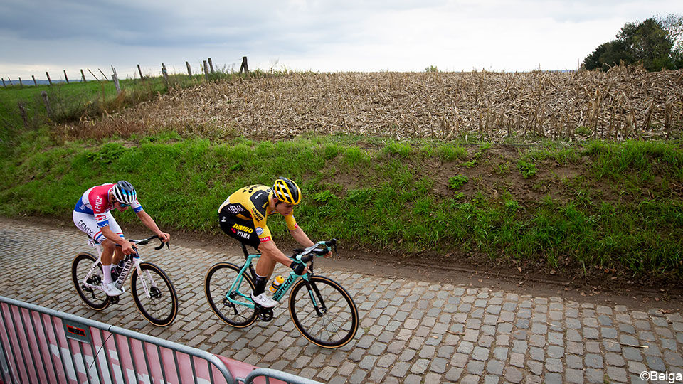 Dit jaar stond er geen volk langs het parcours van de Ronde van Vlaanderen.