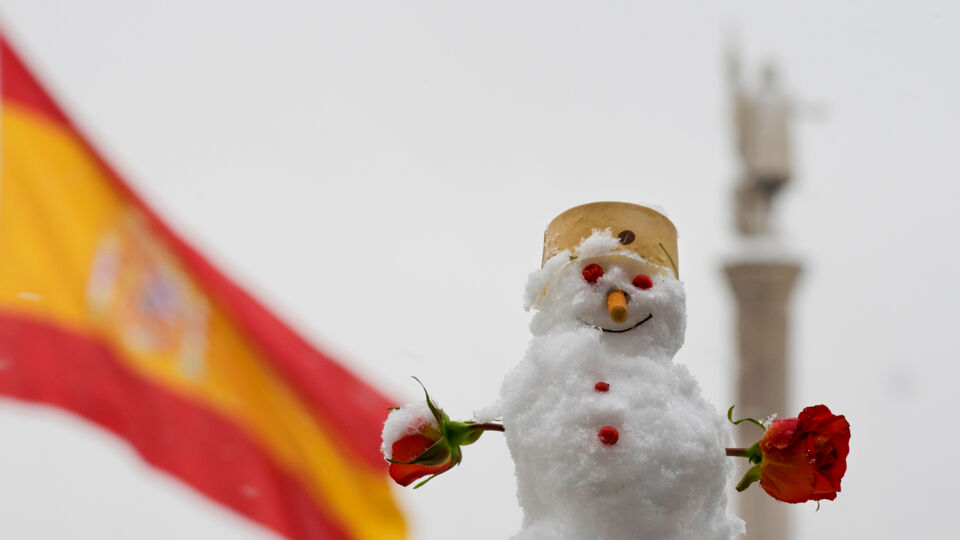 In Spanje valt dezer dagen nogal wat sneeuw.