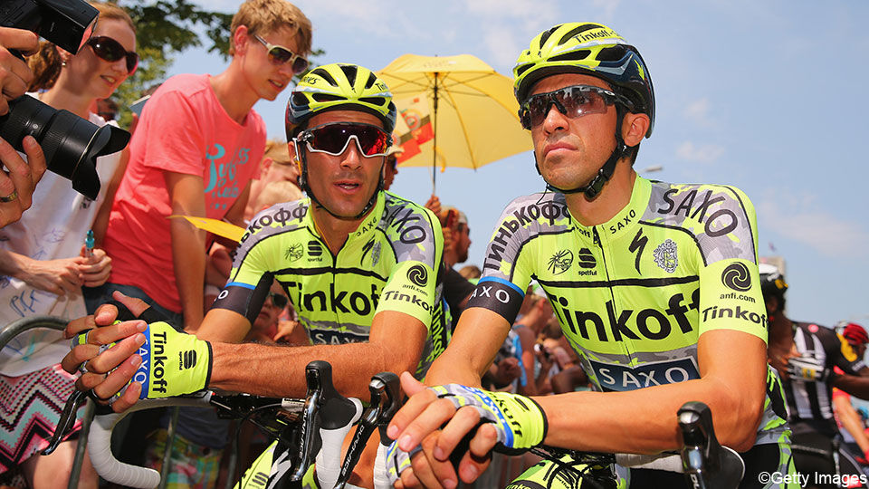 Basso en Contador waren in 2015 ploegmakkers bij Tinkoff.