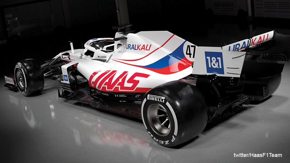 De nieuwe Haas-bolide.