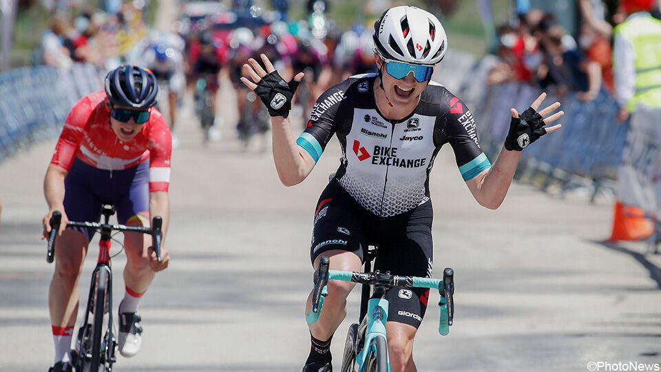 Grace Brown won vorig jaar voor Team BikeExchange-Jayco de eerste etappe van de Vuelta a Burgos.