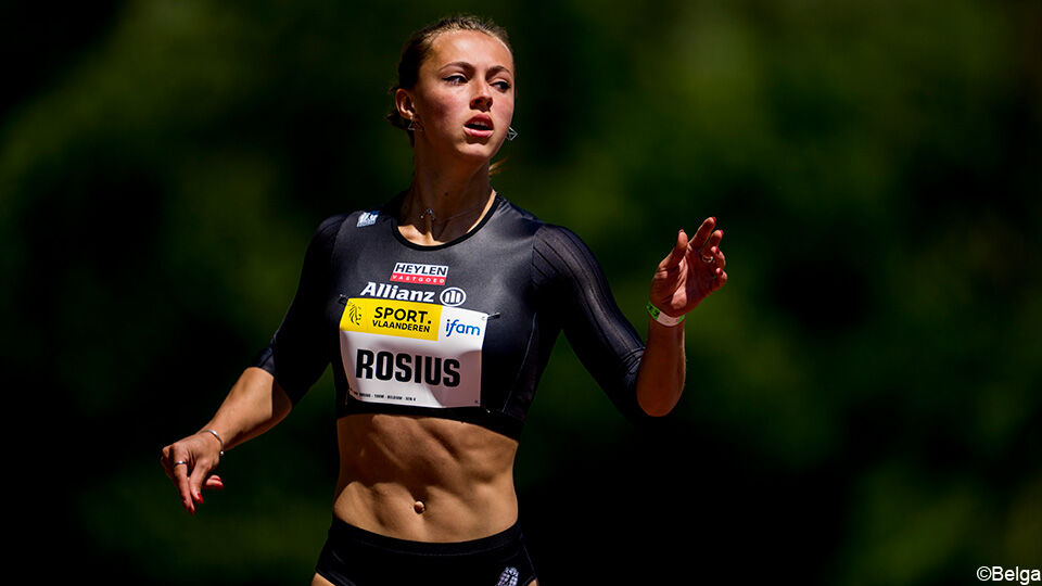 Rani Rosius (archieffoto) liep voor het eerst tegen de wereldtoppers op de 100 meter.