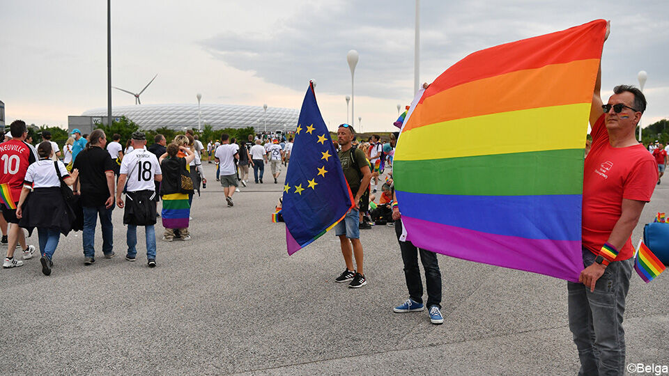 Europese en regenboogvlag