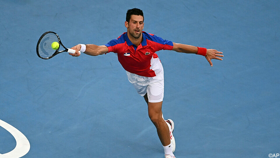 Djokovic aan het werk op de Olympische Spelen. 