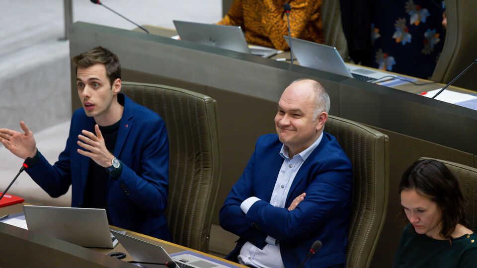 Jos D'Haese, Björn Rzoska en Hannelore Goeman in het Vlaams Parlement (archieffoto)