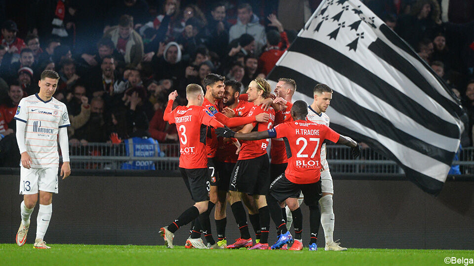 Stade Rennes mocht zegevieren tegen Montpellier. 