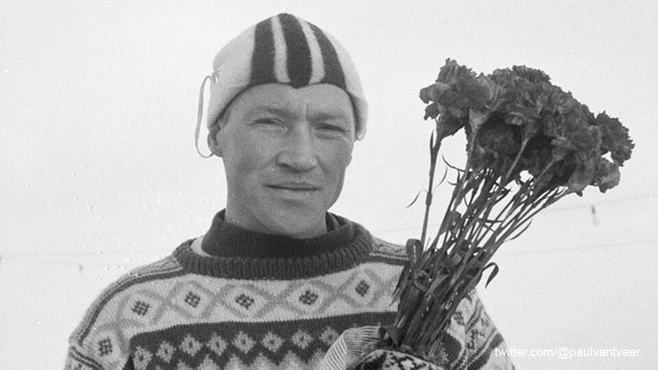 Reinier Paping won in 1963 de Elfstedenronde.