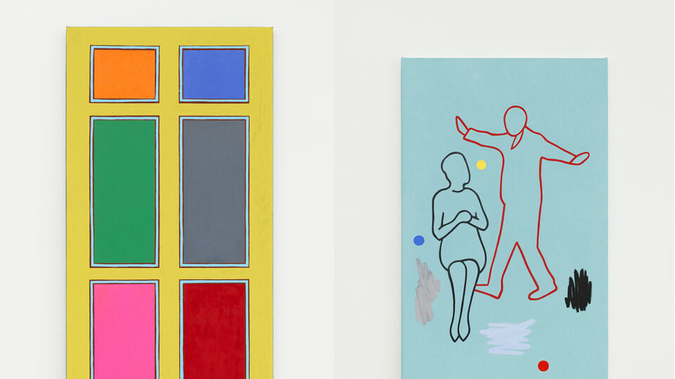 Twee schilderijen uit de reeks "Je fais ce que je veux" (2019-2021), Leen Voet