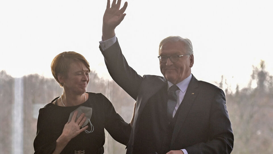 Steinmeier na zijn herverkiezing in Berlijn.