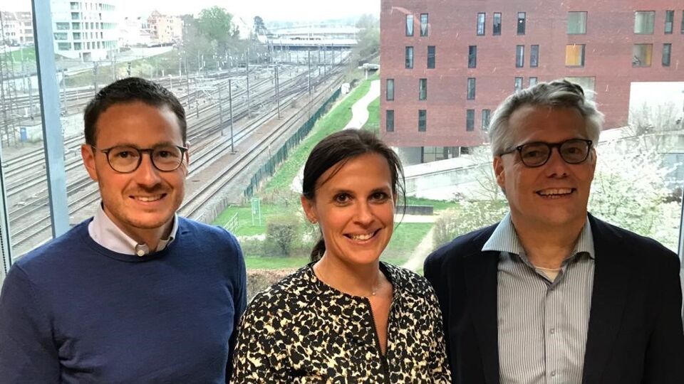 (vlnr) Karel Mortier, Katrien Houtmeyers en Zeger Debyser