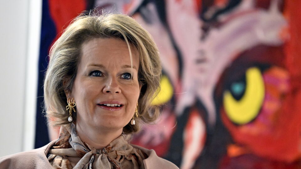 Koningin Mathilde eerder deze maand op een tentoonstelling.