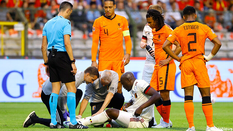 Romelu Lukaku blesseerde zich tegen Nederland aan zijn enkel.