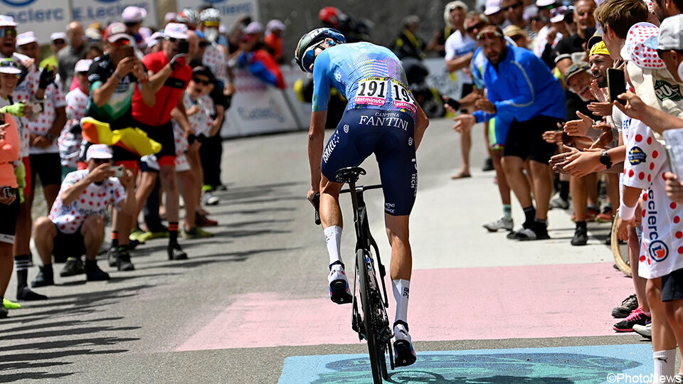 Chris Froome eindigde derde op Alpe d'Huez.