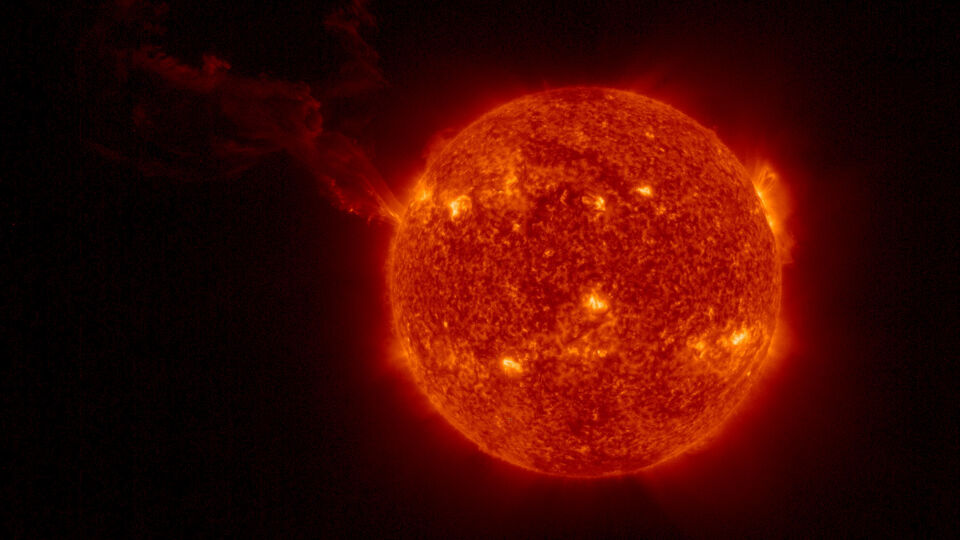 Grote uitbarsting op de zon begin dit jaar