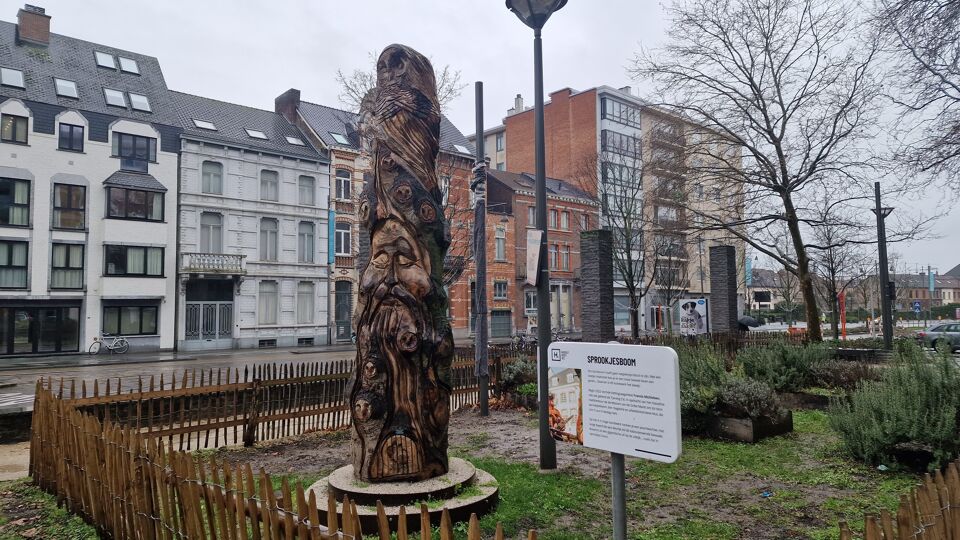 "Carving Cis" geeft kerstboom op Grote Markt in Hasselt tweede leven