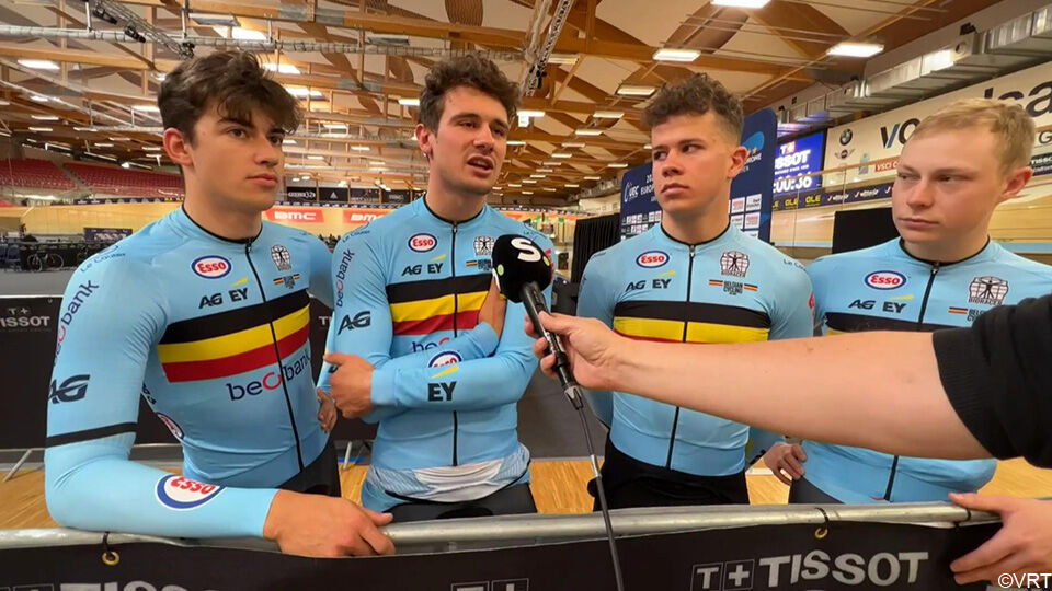 Noah Vandenbranden, Tuur Dens, Gianluca Pollefliet en Thibaut Bernard zorgden voor een Belgisch record.