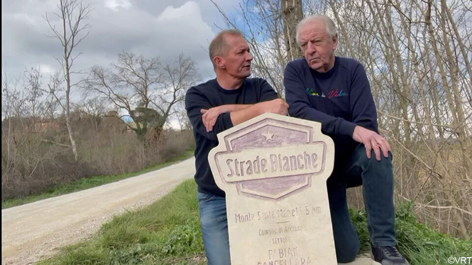 Karl Vannieuwkerke en José De Cauwer verkenden vandaag het parcours van de Strade Bianche.