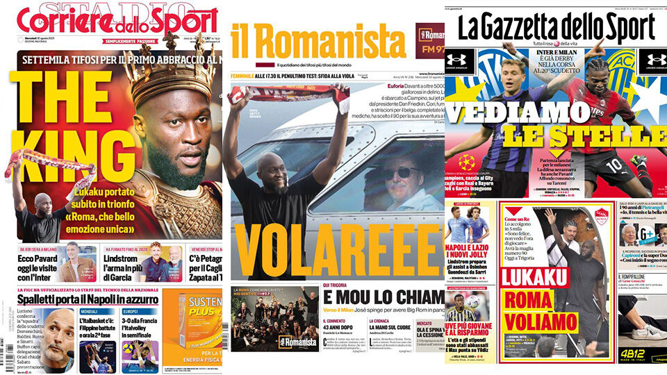 Romelu Lukaku siert de voorpagina van de sportkranten in Italië.