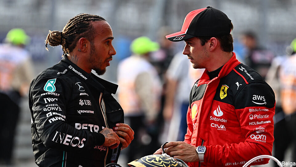 Lewis Hamilton en Charles Leclerc