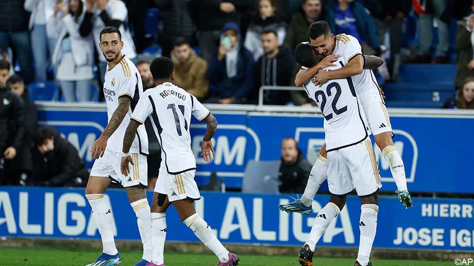 Real Madrid viert de late 0-1 van Lucas Vazquez.