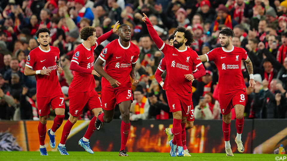 Liverpool viert de gelijkmaker van Mo Salah.