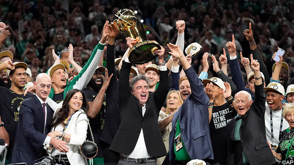 Wyc Grousbeck na de historische 18e NBA-titel van de Boston Celtics.