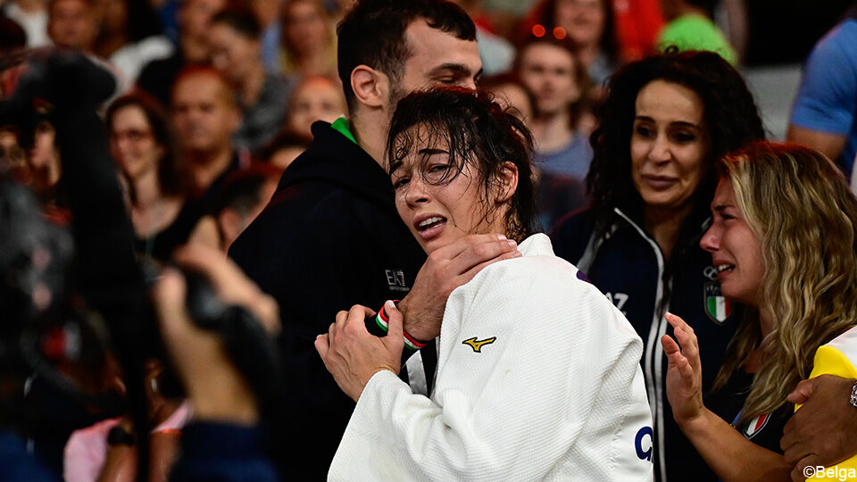 Willems viert met haar Italiaanse vriend, die zelf ook in actie kwam als judoka op de Spelen.