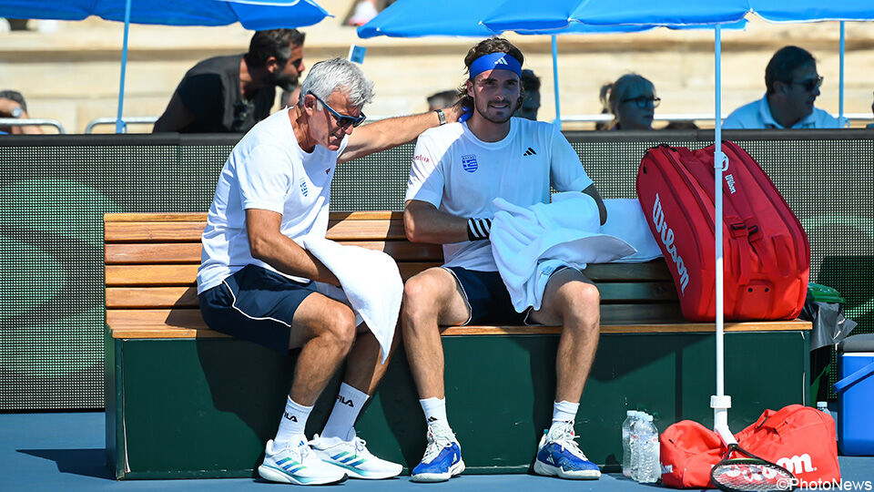 Stefanos Tsitsipas met vader Apostolos.