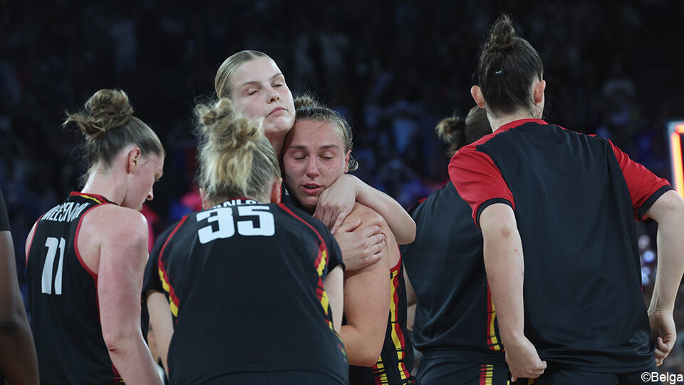 Teleurstelling bij de Belgian Cats na het verlies tegen Frankrijk.