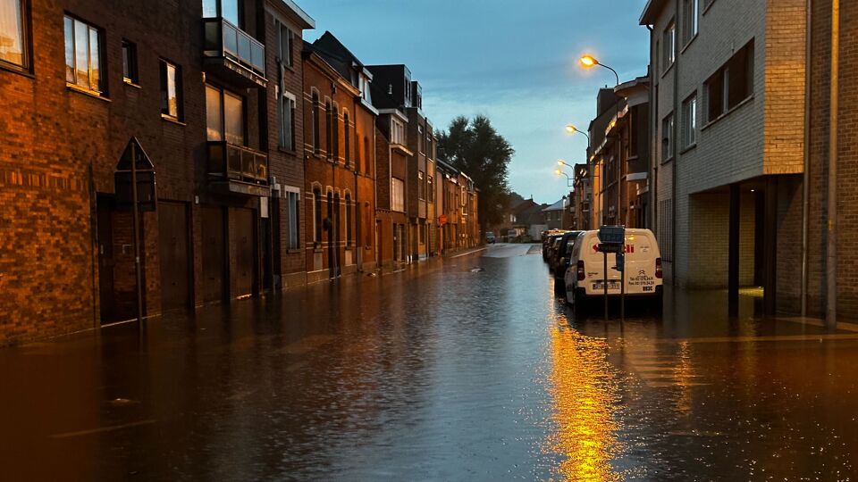 Wateroverlast in Willebroek.
