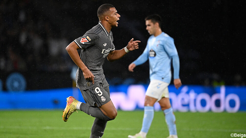 Kylian Mbappé opende de score tegen Celta de Vigo.