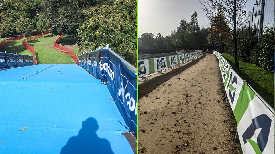 De brug en de zandbak vormen een greep uit de hindernissen die de veldrijders dit weekend moeten temmen.