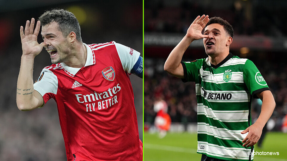 Granit Xhaka en Pedro Gonçalves vorig jaar in de Europa League.